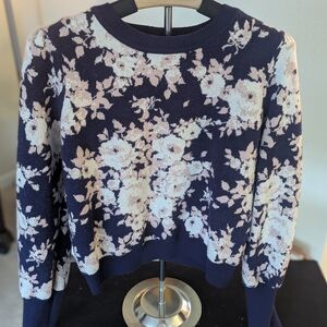 LuLaRoe Navy and Cream Floral Sweater
